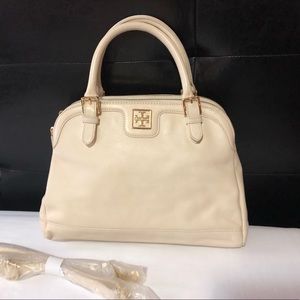 Tory Burch off-white leather satchel